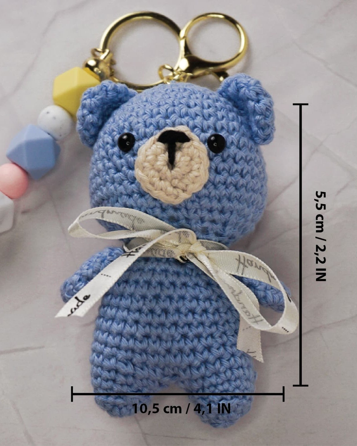 Beanie the Bear – Crochet Bear Keychain | Handmade Amigurumi Plushie
