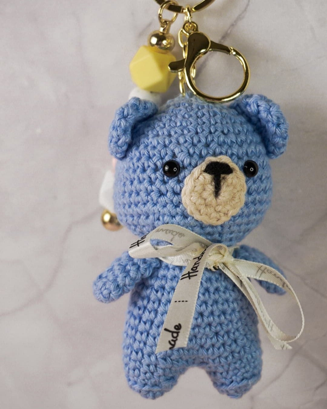 Beanie the Bear – Crochet Bear Keychain | Handmade Amigurumi Plushie