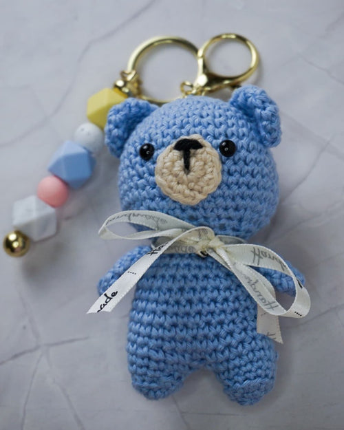 Beanie the Bear – Crochet Bear Keychain | Handmade Amigurumi Plushie